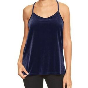 New Gap Womens Velvet Racer Tank Navy